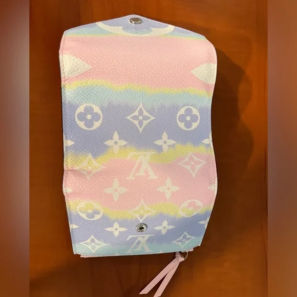 Louis Vuitton Pastel Pink Blue Yellow Monogram Compact Wallet - Picture 3 of 9